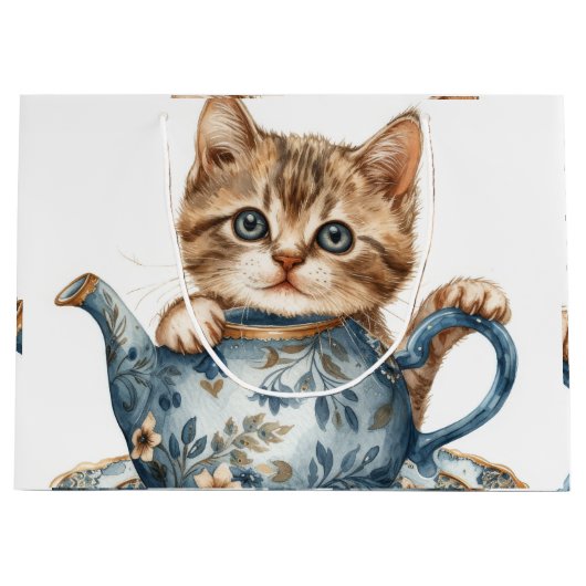 Decoratieve Cat Gift Bags Groot Cadeauzakje (Voorkant)