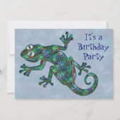 Decoratieve Chameleon Birthday Party Kaart (Voorkant)