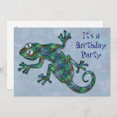 Decoratieve Chameleon Birthday Party Kaart (Voorkant / Achterkant)