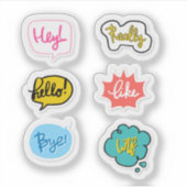 Decoratieve chat sticker set (Voorkant)