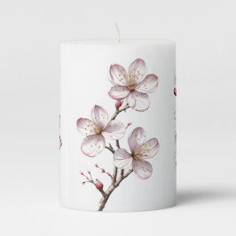 Decoratieve Cherry Blossom prints op Kaarsen