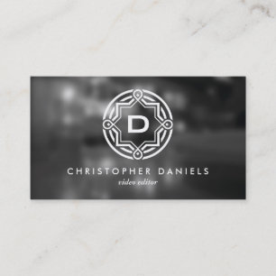 DECORATIEVE CIRKEL LOGO met UW INITIAAL Foto Visitekaartje