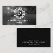 DECORATIEVE CIRKEL LOGO met UW INITIAAL Foto Visitekaartje (Voorkant / Achterkant)