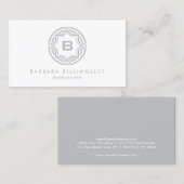 DECORATIEVE CIRKEL LOGO met UW INITIAAL Lt Grijs Visitekaartje (Voorkant / Achterkant)