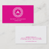 DECORATIEVE CIRKEL LOGO met UW INITIAAL Magenta 2 Visitekaartje (Voorkant / Achterkant)
