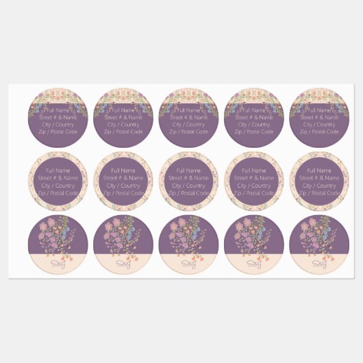 Decoratieve cirkelontwerper labels (Vel)