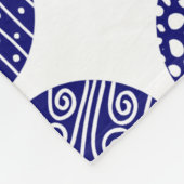 Decoratieve cirkels - Diepe marine en wit Fleece Deken (Hoek)