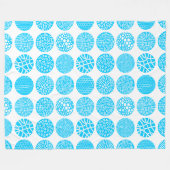 Decoratieve Cirkels - Hemelblauw en Wit Fleece Deken (Voorkant (Horizontaal))