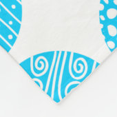 Decoratieve Cirkels - Hemelblauw en Wit Fleece Deken (Hoek)