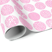 Decoratieve cirkels - Roze en wit Cadeaupapier (Rol Hoek)