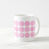 Decoratieve cirkels - Roze en wit Koffiemok (Voorkant rechts)