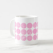 Decoratieve cirkels - Roze en wit Koffiemok (Voorkant links)