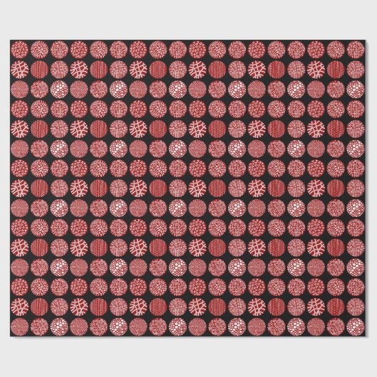 Decoratieve cirkels - Ruby Red en Black Cadeaupapier (Vlak)