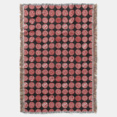 Decoratieve cirkels - Ruby Red en Black Deken (Voorkant Verticaal)