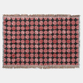 Decoratieve cirkels - Ruby Red en Black Deken (Voorkant)