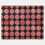 Decoratieve cirkels - Ruby Red en Black Fleece Deken (Voorkant (Horizontaal))