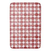 Decoratieve cirkels - Ruby Red en White Badmat (Voorkant Verticaal)