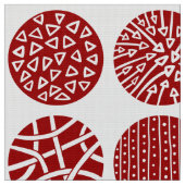 Decoratieve cirkels - Ruby Red en White Stof (Close Up)