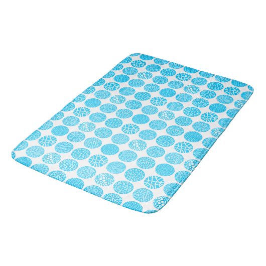 Decoratieve cirkels - Sky Blue en White Badmat (Gekanteld)