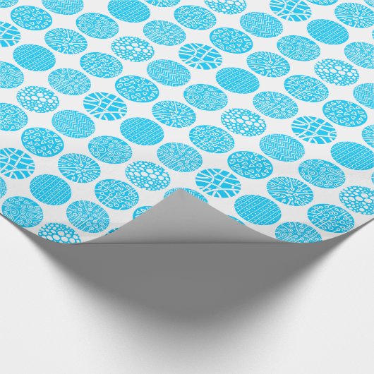 Decoratieve cirkels - Sky Blue en White Cadeaupapier (Hoek)