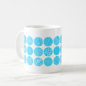 Decoratieve cirkels - Sky Blue en White Koffiemok (Voorkant links)