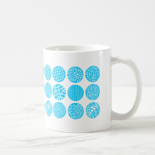 Decoratieve cirkels - Sky Blue en White Koffiemok (Rechts)