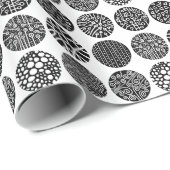 Decoratieve cirkels - zwart en wit cadeaupapier (Rol Hoek)