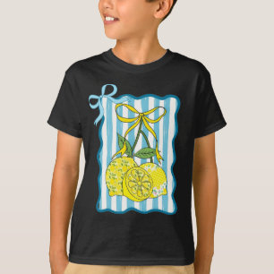 Decoratieve citroenen met bogen op gestreepte acht t-shirt