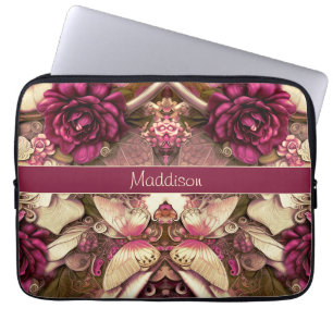 Decoratieve collage Butterflies- en Roos-laptop SL Laptop Sleeve