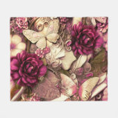 Decoratieve collage Butterflies en Rozen Fleece Deken (Voorkant (Horizontaal))