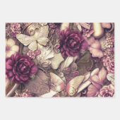 Decoratieve collage Butterflies en Rozen Inpakpapier Vel (Voorkant 3)
