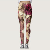 Decoratieve collage Butterflies en Rozen Leggings (Voorkant)