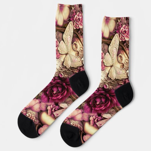 Decoratieve collage Butterflies en Rozen Sokken (Links)