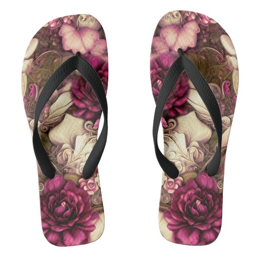 Decoratieve collage Butterflies en Rozen Teenslippers (Voetbed)