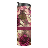 Decoratieve collage Butterflies en Rozen Thermosbeker (Geroteerd rechts)