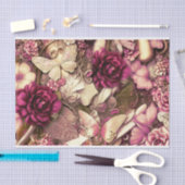 Decoratieve collage Butterflies en Rozen Tissuepapier (Craft)