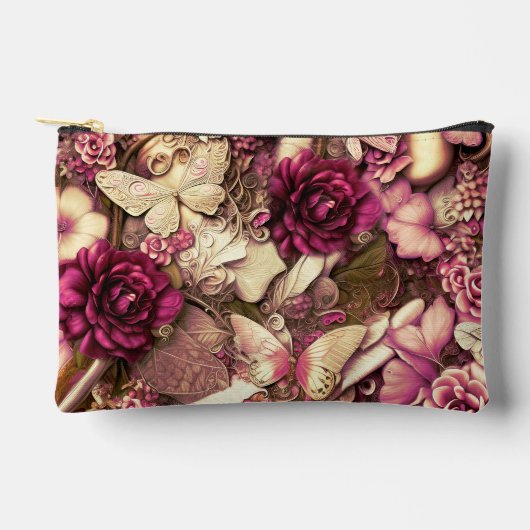 Decoratieve collage vlinders en Rozen klein Etui (Voorkant)