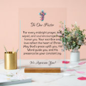 Decoratieve Cross Pastor Waardering Acryl Teken Bord (Huwelijk)