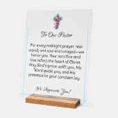 Decoratieve Cross Pastor Waardering Acryl Teken Bord (Hoek)