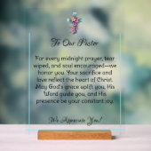 Decoratieve Cross Pastor Waardering Acryl Teken Bord (Neutraal)