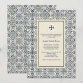 Decoratieve Cross religieuze uitnodiging (Voorkant / Achterkant)