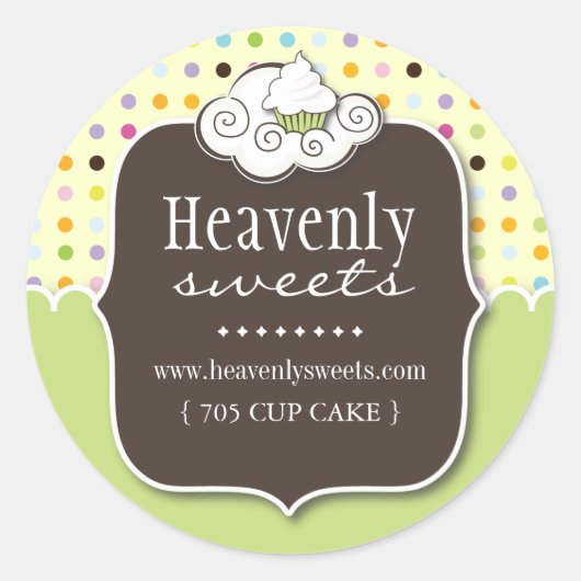 Decoratieve cupcake | Gebak Chef Stickers (Voorkant)
