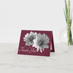 Decoratieve Dahlias Wine Colour Background Dank u Kaart