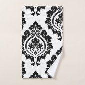 Decoratieve Damask Art I Black op White Bad Handdoek (Handdoek)