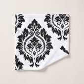 Decoratieve Damask Art I Black op White Bad Handdoek (Wasdoekje)