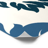 Decoratieve Damask Art I Blues on Cream Poster (Hoek)