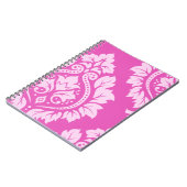 Decoratieve Damask Art I - Licht op donkerroze Notitieboek (Linkerzijde)