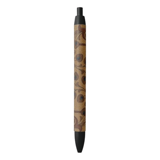 Decoratieve Deco Bloemen Zwarte Inkt Pen (Voorkant Verticaal)