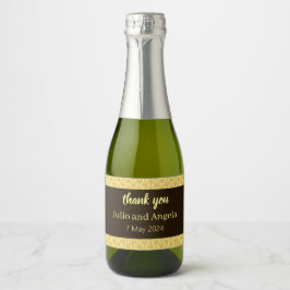 Decoratieve decoratieve damast patroon bruiloft sparkling wijnetiket