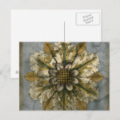 Decoratieve demask Rosette op grijze achtergrond Briefkaart (Voorkant / Achterkant)